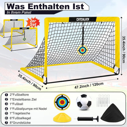 CATCHLUCK Fussballtor Kinder Set mit Ball und Tragetasche