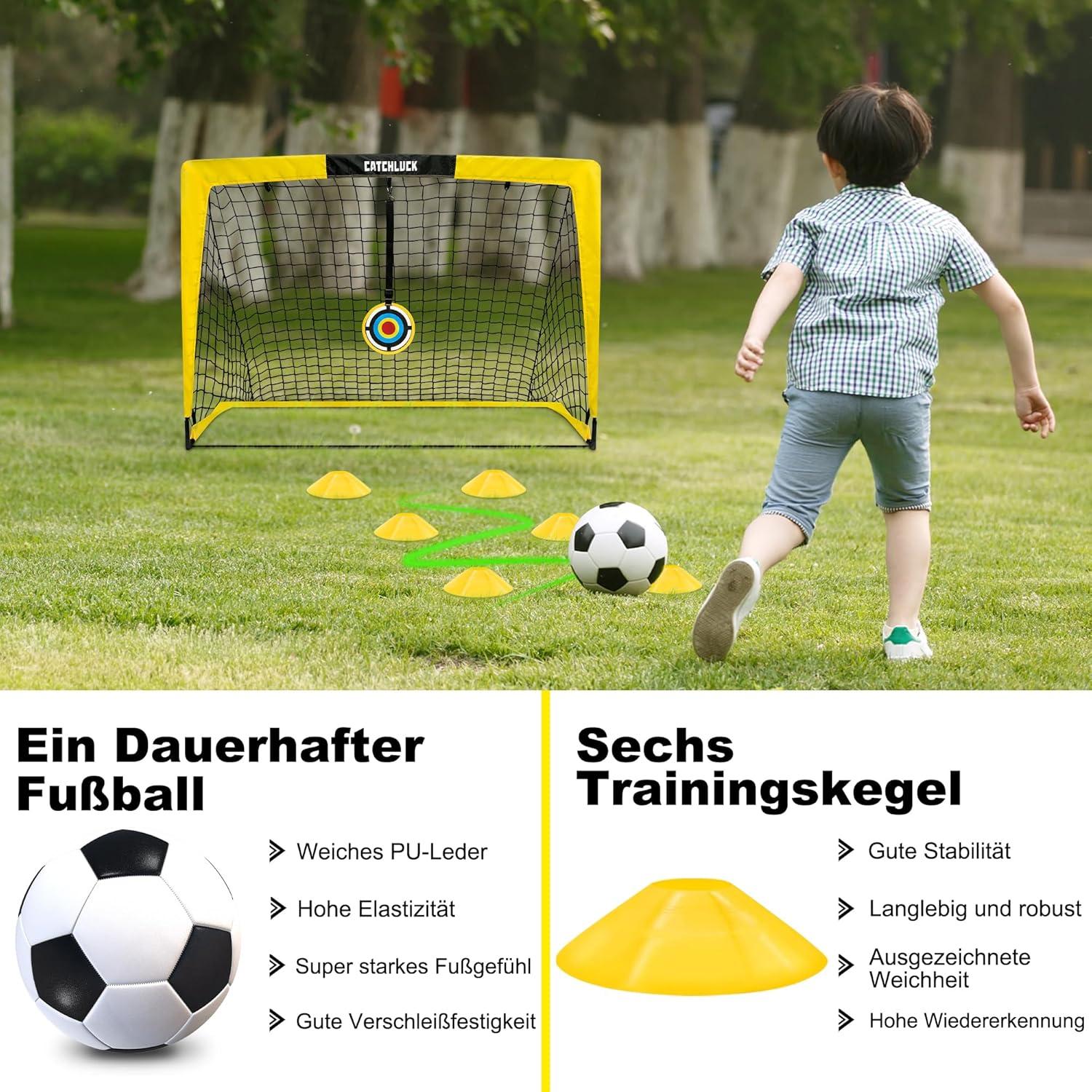 CATCHLUCK Fußballtore Set für Kinder mit Ball und Zubehör