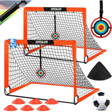 Fussballtore für Garten Kinder 2er Set mit Zubehör, Rot