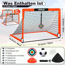 Fussballtore für Garten Kinder 2er Set mit Zubehör, Rot