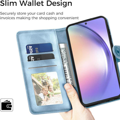 Samsung Galaxy A54 5G PU Leder Wallet Case Himmelblau