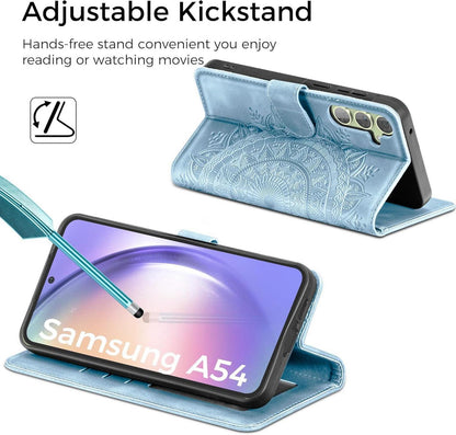 Samsung Galaxy A54 5G Hülle Wallet Cover Himmelblau EASDNB