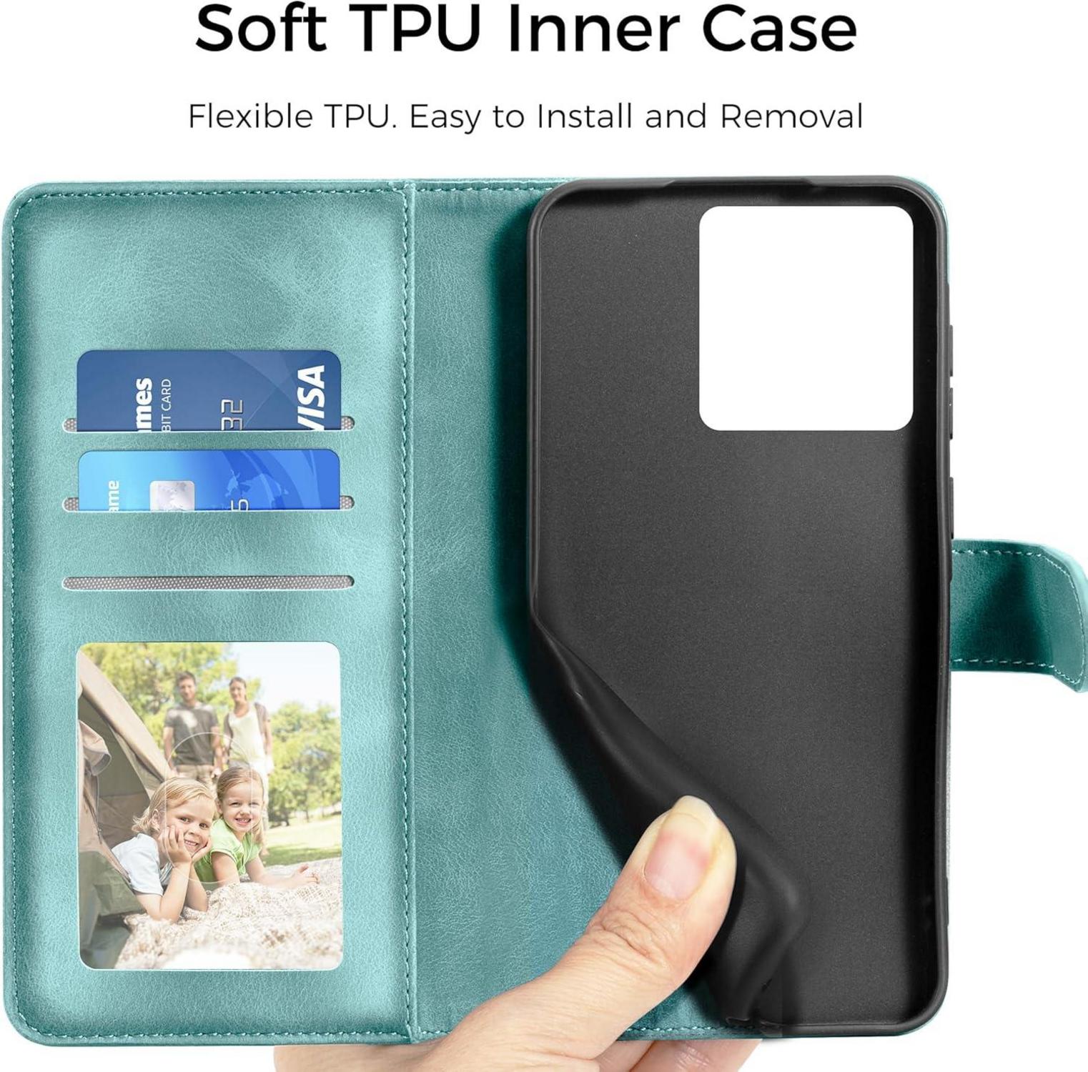 Hülle Xiaomi Redmi Note 13 Pro 5G Wallet Flipcase Kartenfach Stand Grün
