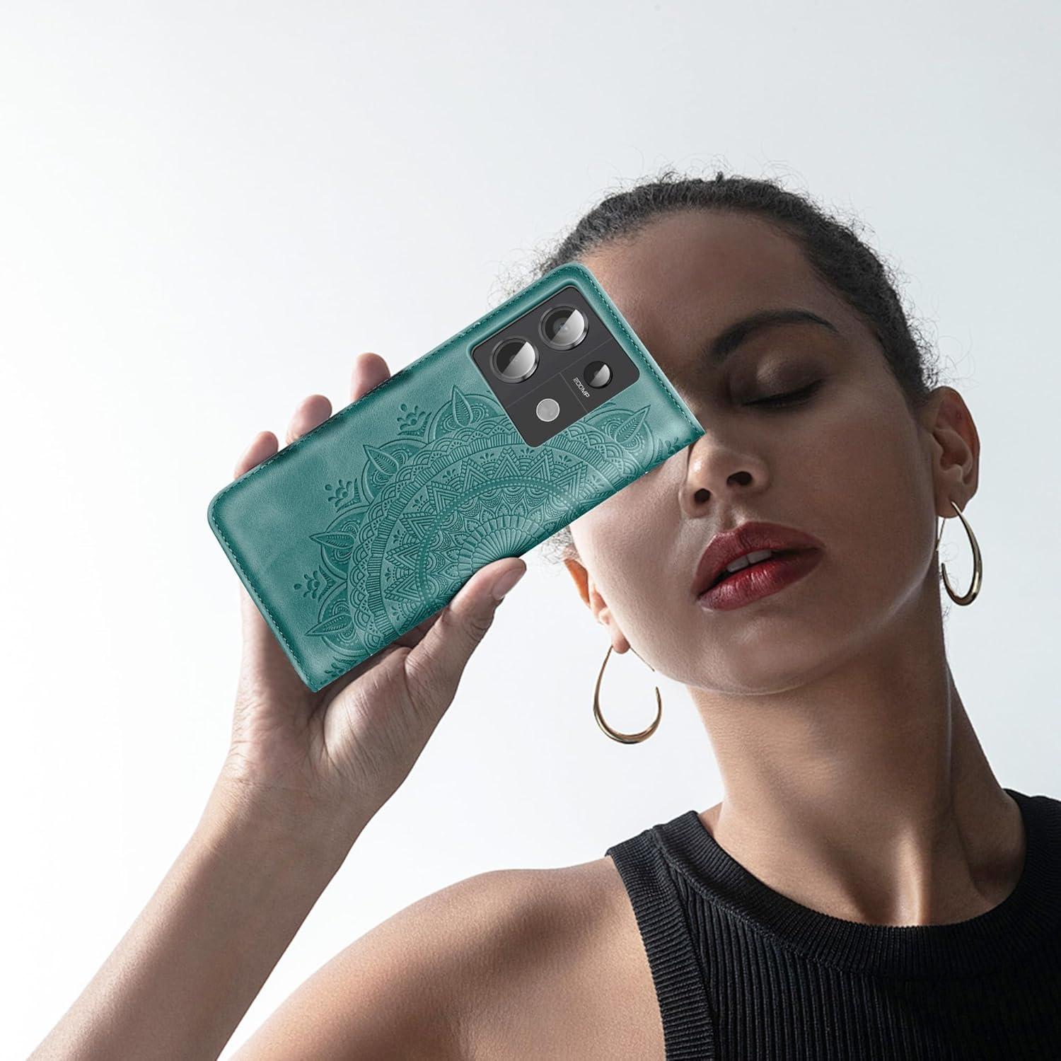 Hülle Xiaomi Redmi Note 13 Pro 5G Wallet Flipcase Kartenfach Stand Grün