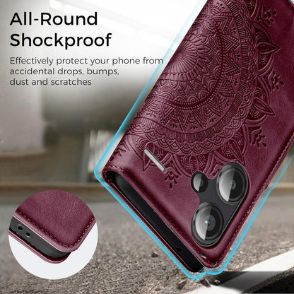 Handyhülle Xiaomi Redmi Note 13 Pro Plus 5G Flip Wallet Leder Case Weinrot