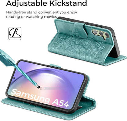 Samsung Galaxy A54 5G Hülle - Flip Wallet Case mit Standfunktion und Kartenfach, Grün