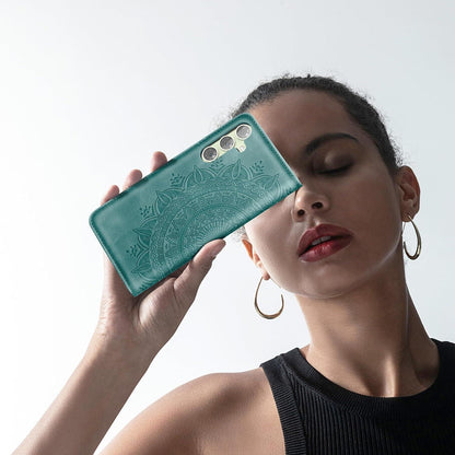 Samsung Galaxy A54 5G Leder Wallet Hülle Flip Case Stand Grün