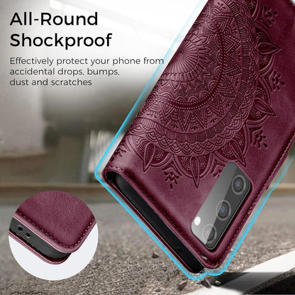 Lederhülle Samsung Galaxy S20 FE Flip Wallet Weinrot Magnet Ständer