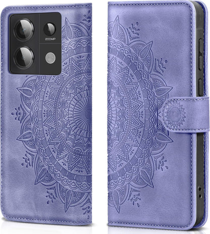 EASDNB Xiaomi Redmi Note 13 Pro 5G Handyhülle Flip Wallet Leder Tasche Schutzhülle Standfunktion - Lila