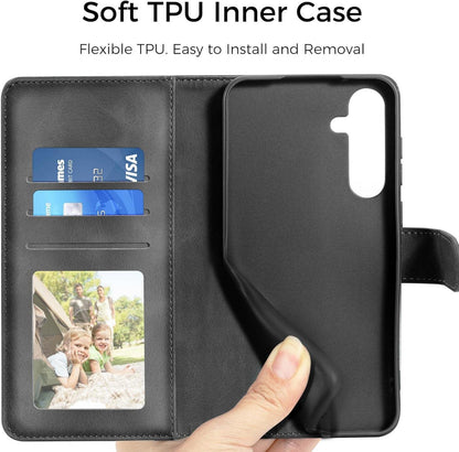 Samsung Galaxy A54 5G Lederhülle Flip Wallet Schwarz