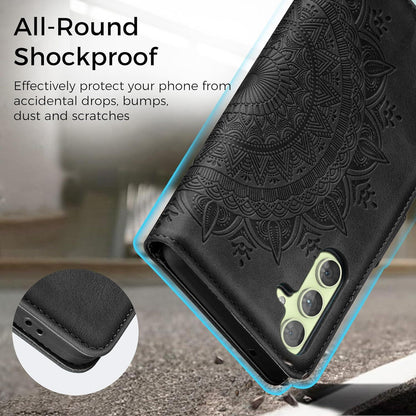 Lederhülle Samsung Galaxy A54 5G Flip Wallet Case Schwarz