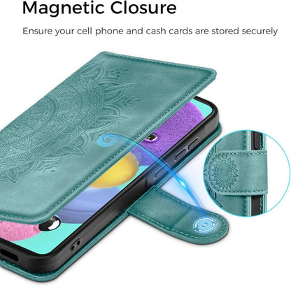 Samsung Galaxy A51 Lederhülle Flip Wallet Schutzhülle Grün