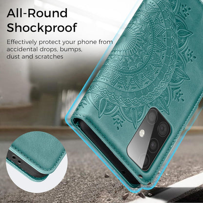 Lederhülle Samsung Galaxy A51 Flip Wallet PU Leder Grün