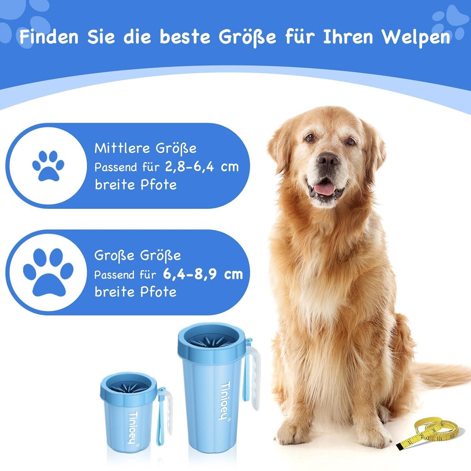 Tinioey Pfotenreiniger für Große Hunde mit Griff Badebürste Hundezubehör Blau