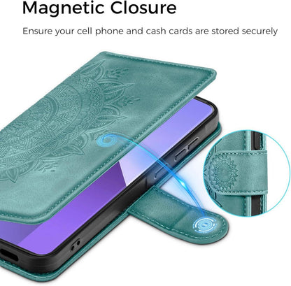 Xiaomi Redmi Note 13 Pro Plus 5G Handyhülle Flip Wallet PU Leder Tasche Grün