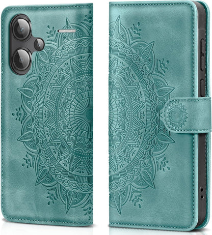 Xiaomi Redmi Note 13 Pro Plus 5G Handyhülle Flip Wallet PU Leder Tasche Grün