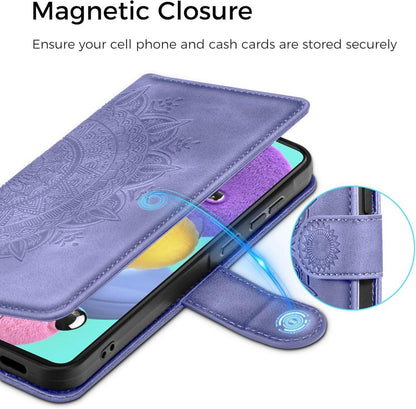 Samsung Galaxy A51 Lederhülle Flip Wallet Schutzhülle Standfunktion Lila