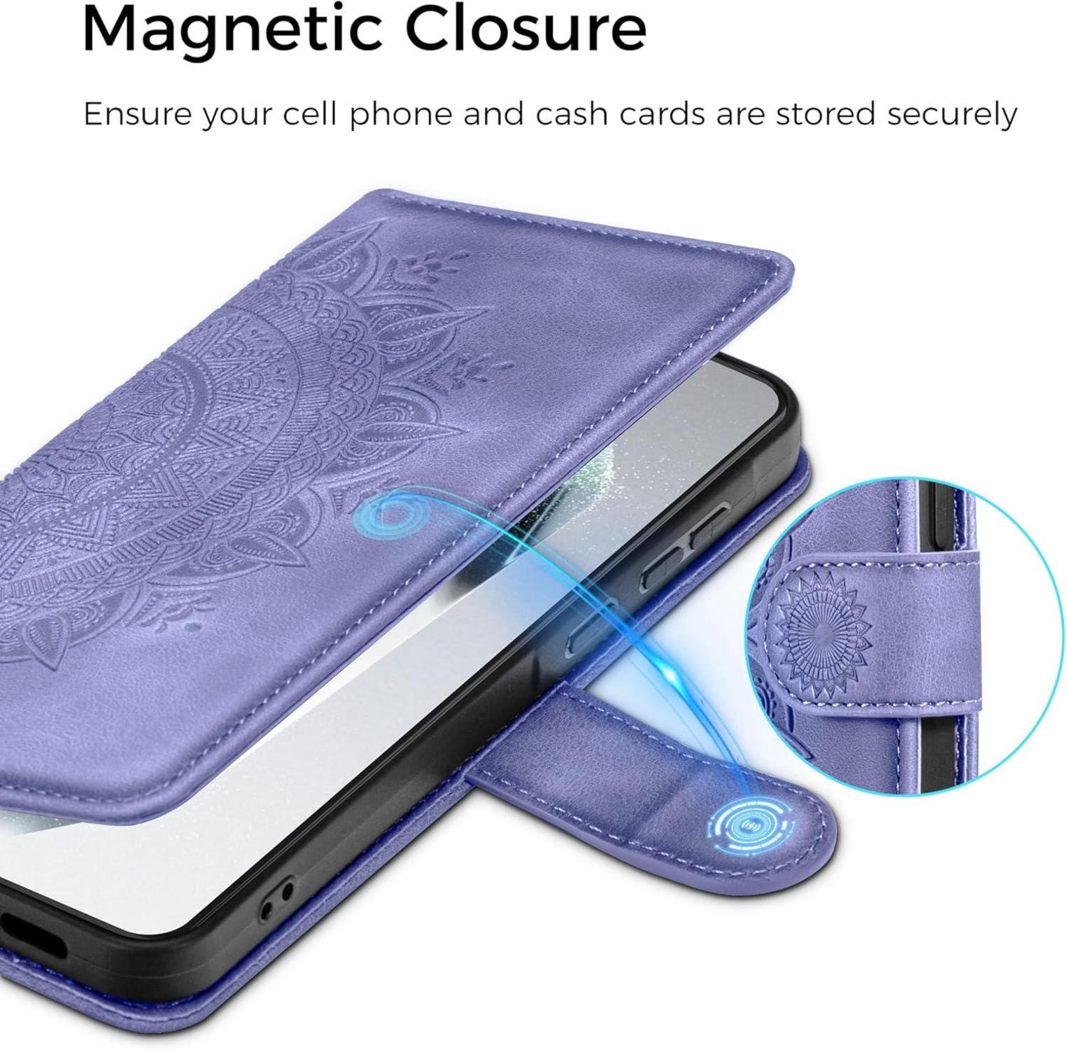Samsung Galaxy S24 Ultra Handyhülle Flip Wallet PU Leder Schutzhülle Lila