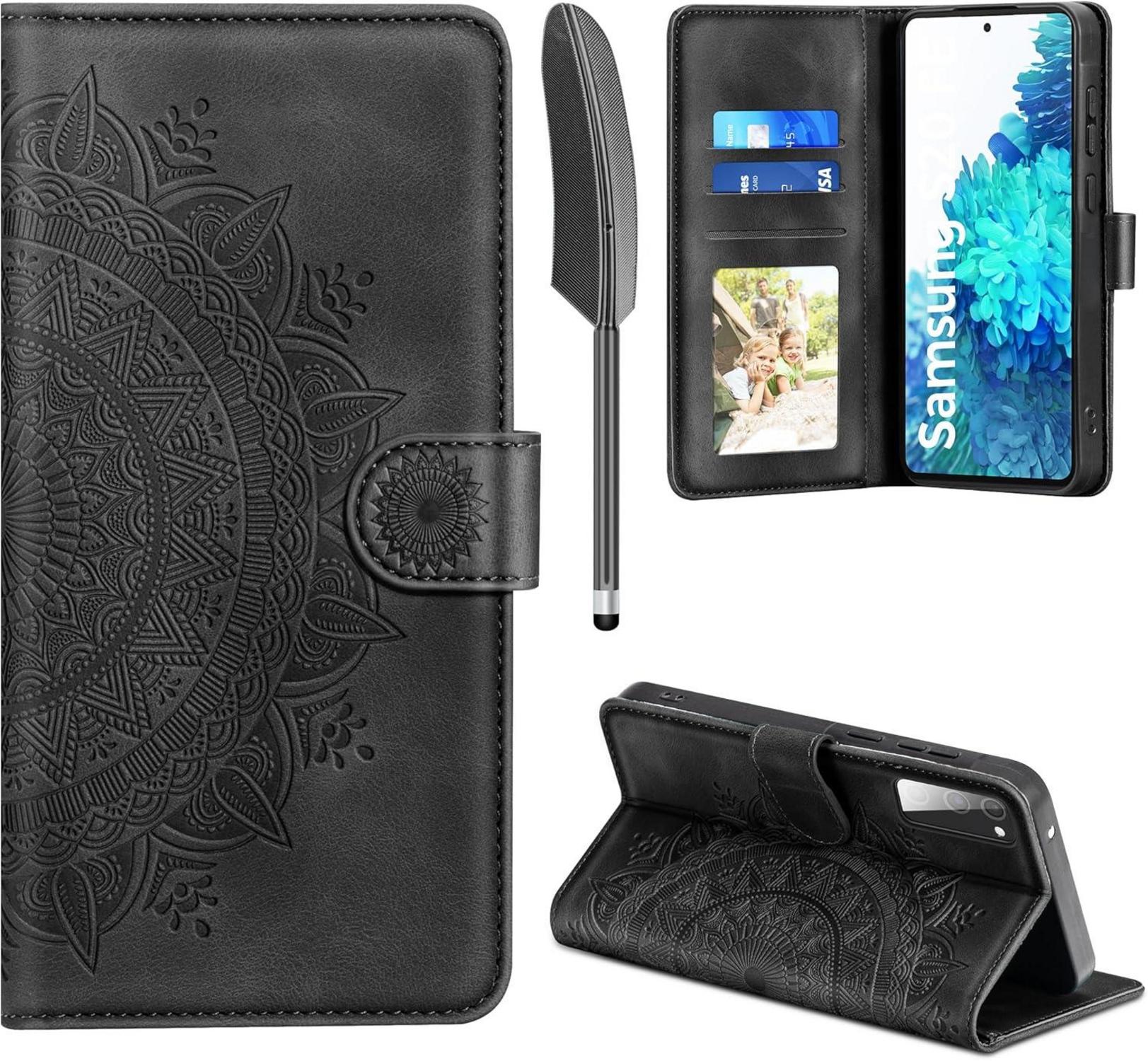 Samsung Galaxy S20 FE Leder Flip Wallet Hülle Schwarz