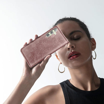 Samsung Galaxy A54 5G Leder Flip Wallet Hülle Rosa Magnet Standfunktion