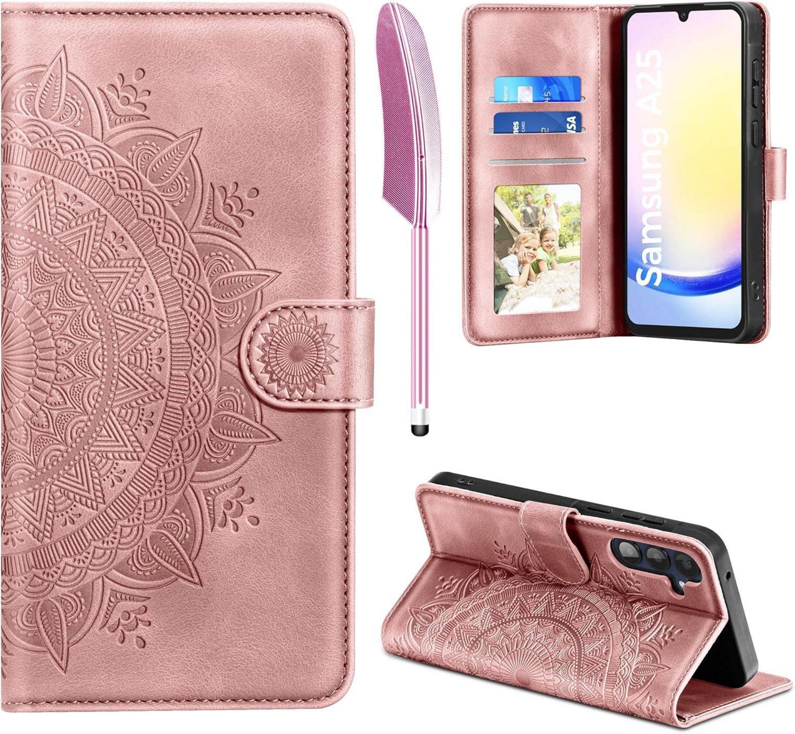 Samsung Galaxy A25 Flip Wallet PU Leder Case Rosa