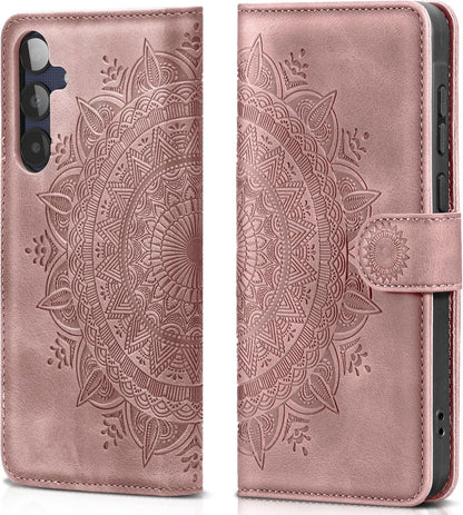 EASDNB Samsung Galaxy A25 Lederhülle Flip Wallet Case Rosa
