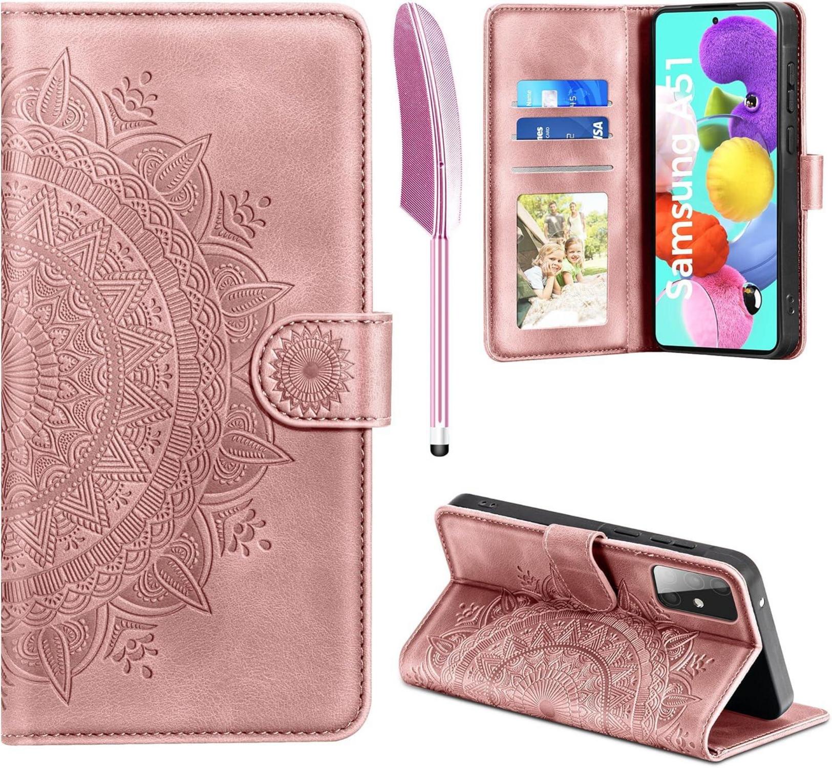 Lederhülle Samsung Galaxy A51 Wallet Case PU Schutzhülle Rosa