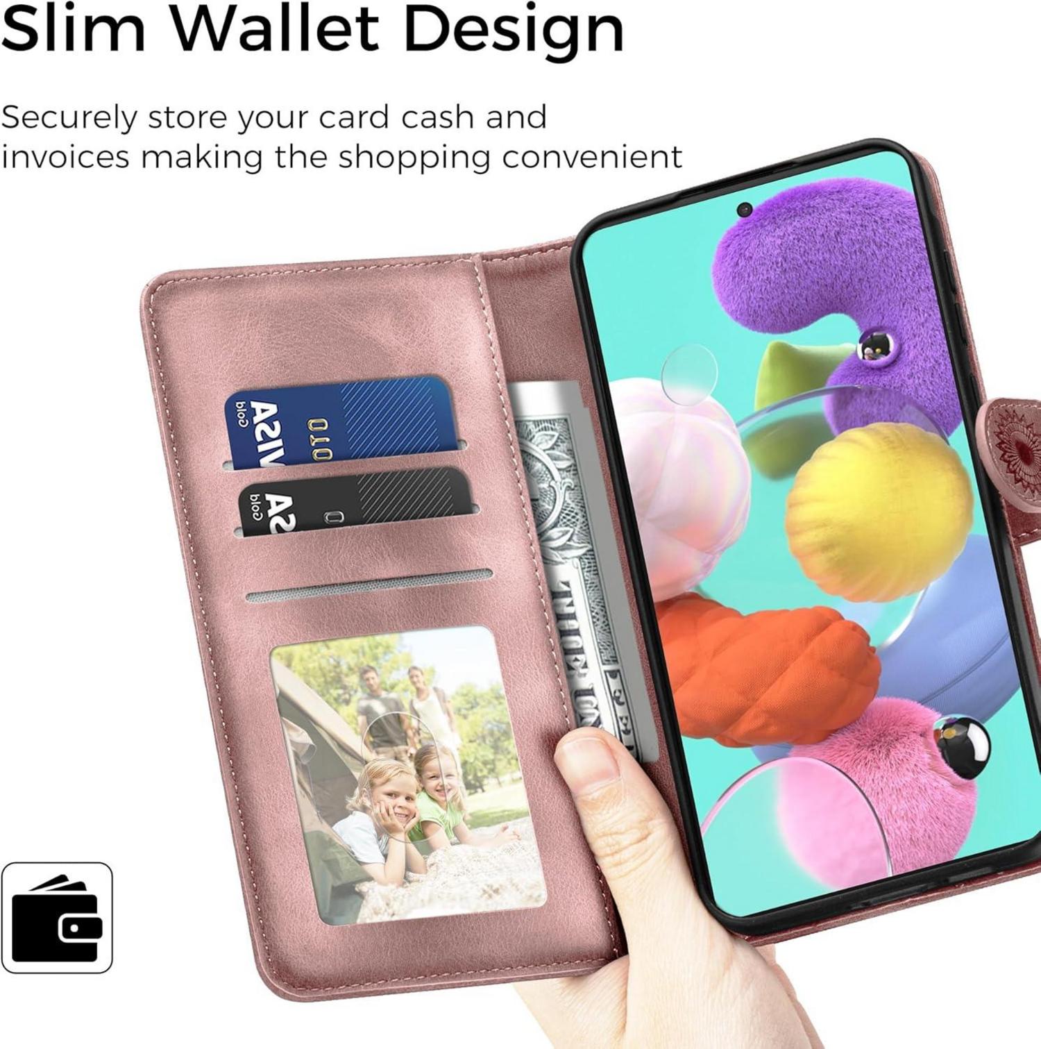 Lederhülle Samsung Galaxy A51 Handyhülle Flip Wallet Case