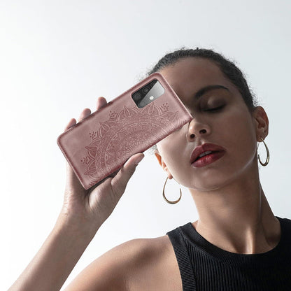Lederhülle Samsung Galaxy A51 Flip Wallet PU Leder Case Rosa Standfunktion