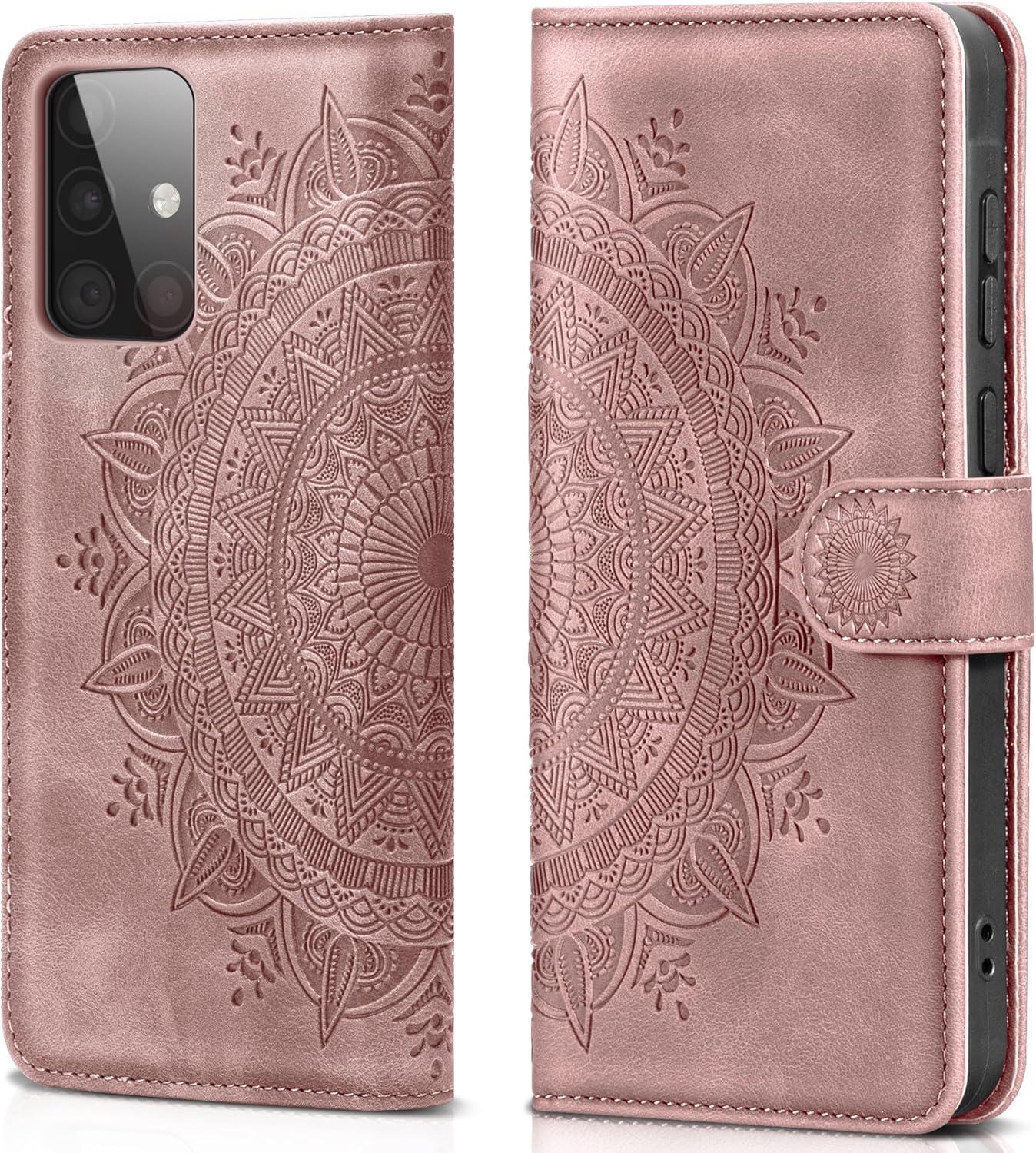 Lederhülle Samsung Galaxy A51 Flip Wallet PU Schutzhülle Rosa