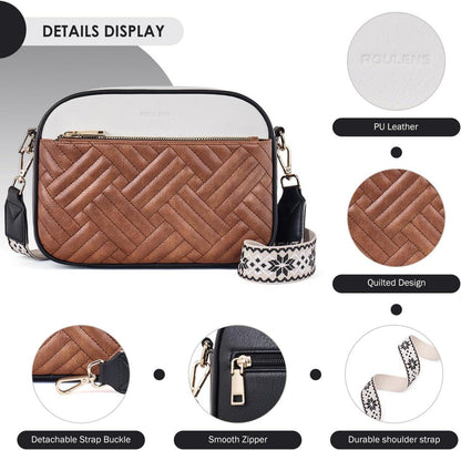 Roulens Gesteppte Damen Crossbody Umhängetasche RFID Schutz