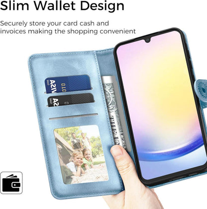 Samsung Galaxy A25 Hülle Leder Flip Wallet Case Prägung Schutzhülle