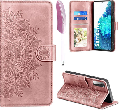 Samsung Galaxy S20 FE Lederhülle Flip Wallet Rosa