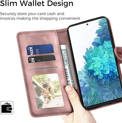 Samsung Galaxy S20 FE Lederhülle mit Wallet und Ständer in