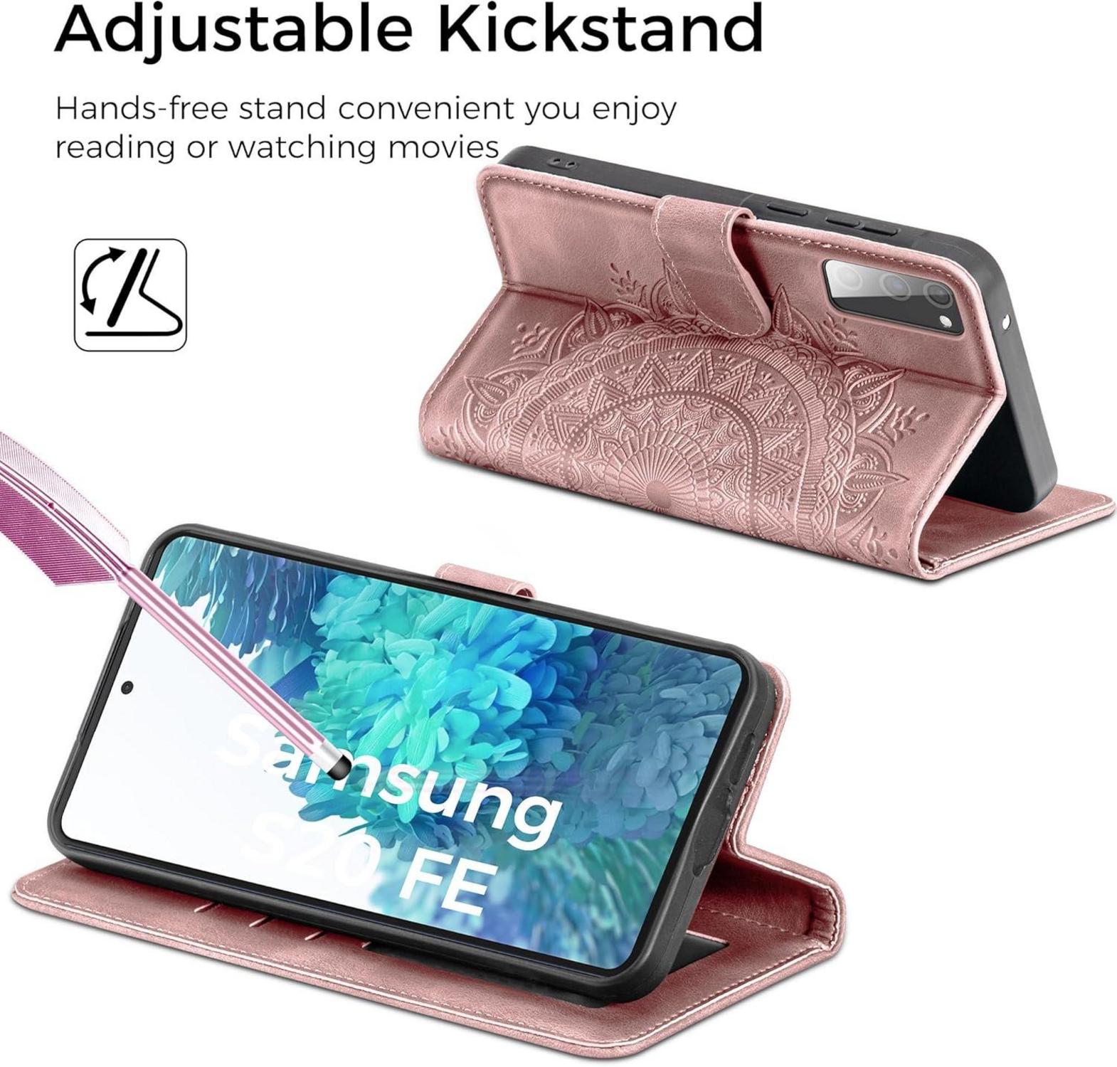 Samsung Galaxy S20 FE Lederhülle Flip Wallet Rosa