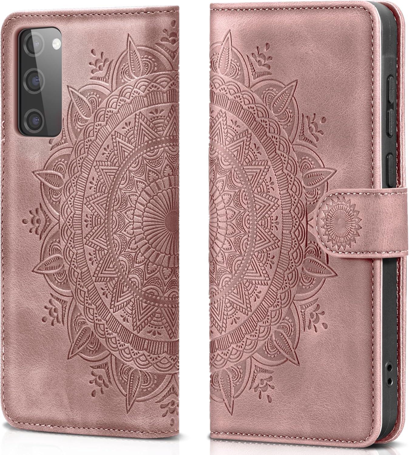 EASDNB Samsung Galaxy S20 FE Leder Flip Wallet Hülle Rosa