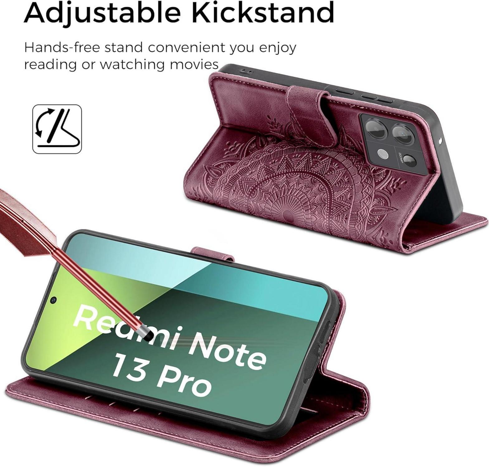 Handyhülle für Xiaomi Redmi Note 13 Pro 5G Flip Wallet PU Leder Case