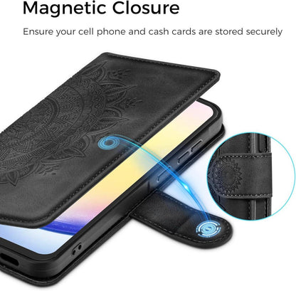 Lederhülle Samsung Galaxy A25 Flip Wallet Case Schwarz