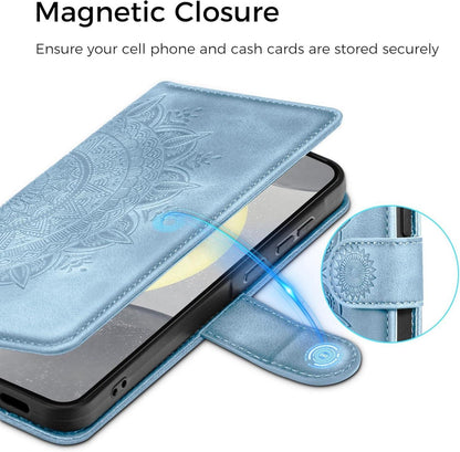 Samsung Galaxy S24 5G Lederhülle Flip Wallet Hülle Standfunktion Blau