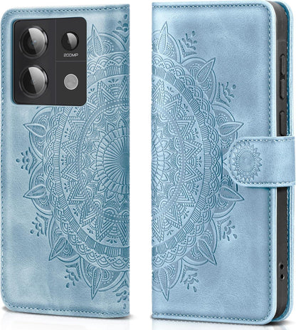 Xiaomi Redmi Note 13 Pro 5G Handyhülle Himmelblau Flip Wallet PU Leder Case Standfunktion