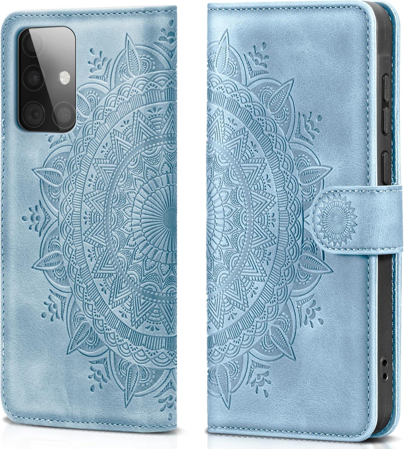 Samsung Galaxy A51 Lederhülle Wallet Case PU Himmelblau