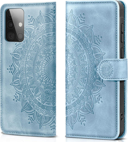 Samsung Galaxy A51 Lederhülle Wallet Case PU Himmelblau