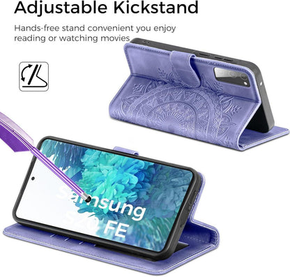 Lila Samsung Galaxy S20 FE Hülle Flip Wallet Case PU Leder mit