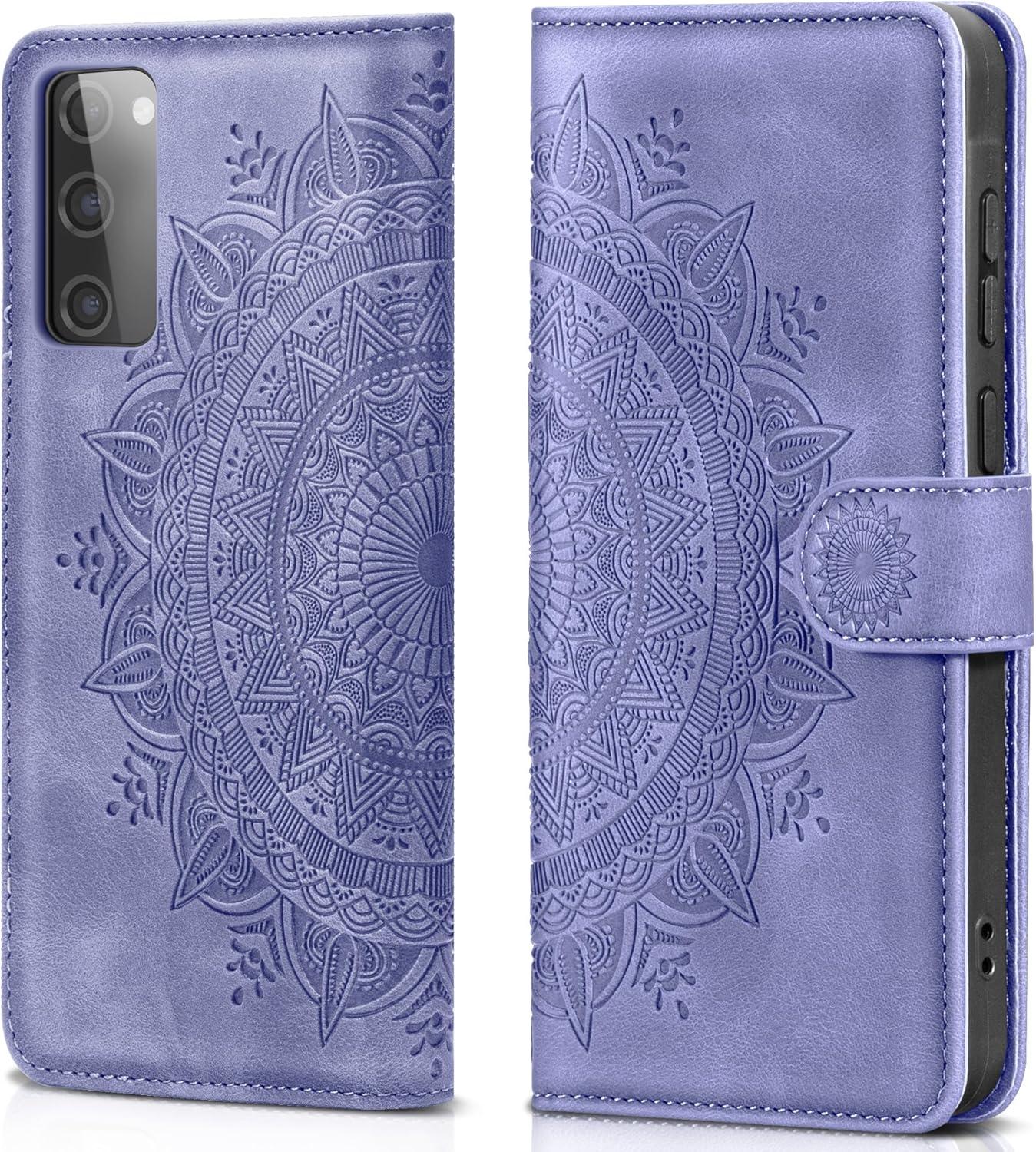 Samsung Galaxy S20 FE Lederhülle Wallet Schutzhülle mit Standfunktion, Lila