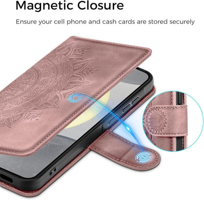 Samsung Galaxy S24 5G Lederhülle Flip Wallet Schutzhülle Rosa