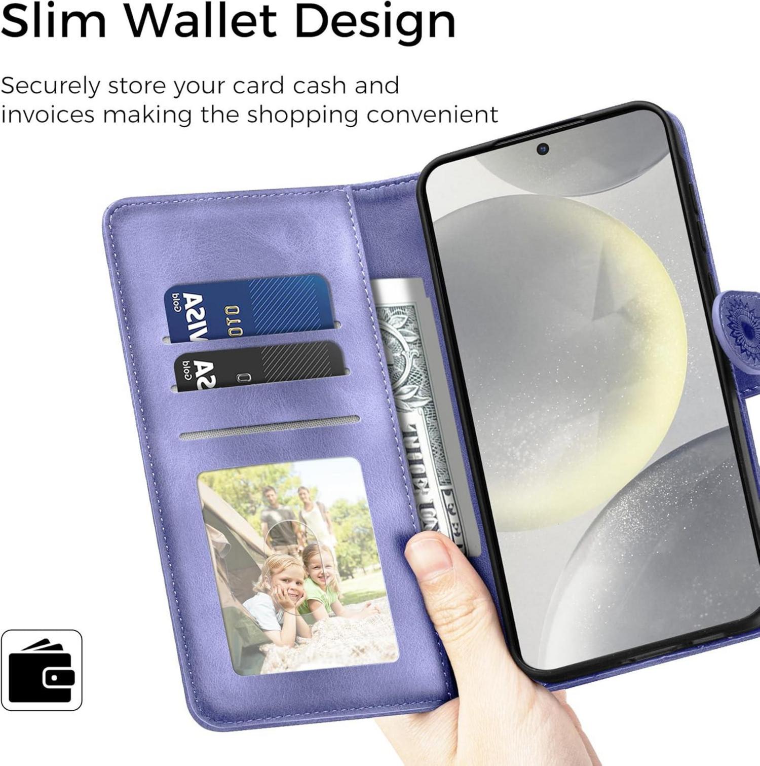 Lederhülle Samsung Galaxy S24 5G Handyhülle Flip Wallet Case Magnet