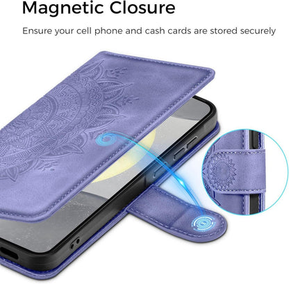 Samsung Galaxy S24 5G Lederhülle Flip Wallet PU Case Standfunktion Lila