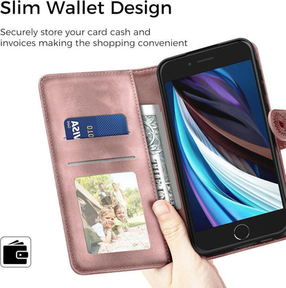 Handyhülle iPhone SE 2022/2020 7 8 Leder Flip Schutzhülle