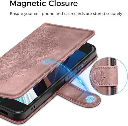 Handyhülle für iPhone SE 2022/2020 7 8 Leder Flip Tasche Rosa