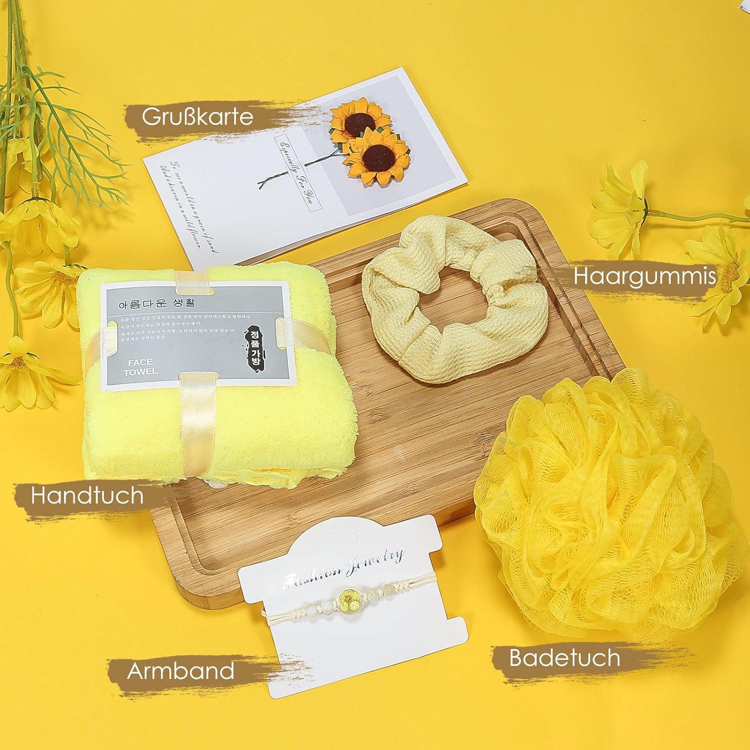 Wellness Spa Geschenkset für Frauen Sonnenblume Becher Gelb 20oz